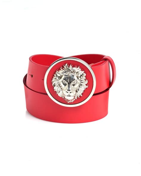 versace red lion belt|Versace red belt for men.